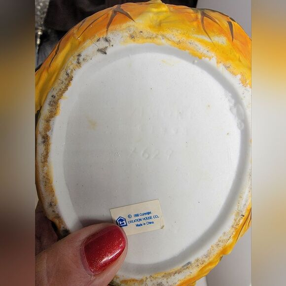 1998 vintage ceramic squarel nuts candy dish bowl - Picture 8 of 10